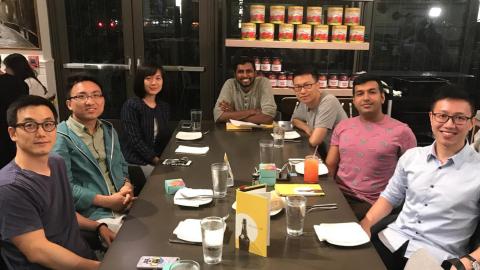 Yiran Fan at dinner with friends