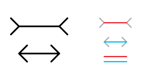 illustration of Müller-Lyer illusion