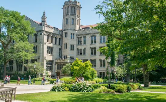 Campus quad in summer time
