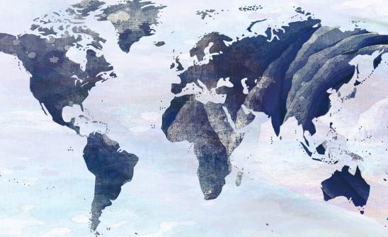 watercolor world map