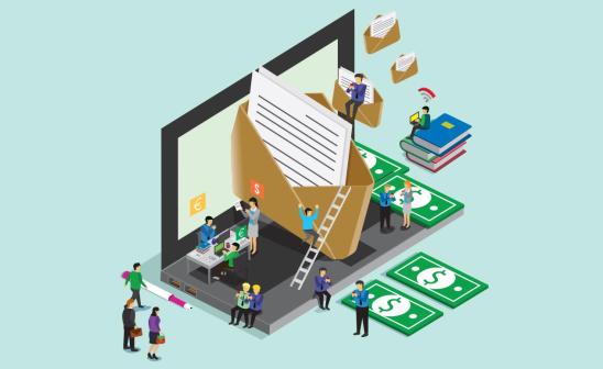 stylized illustration of fundraising or business