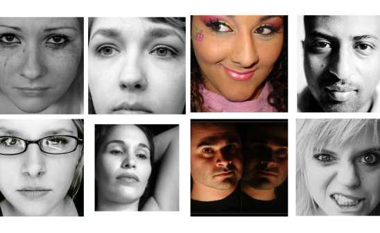 a collage of different faces