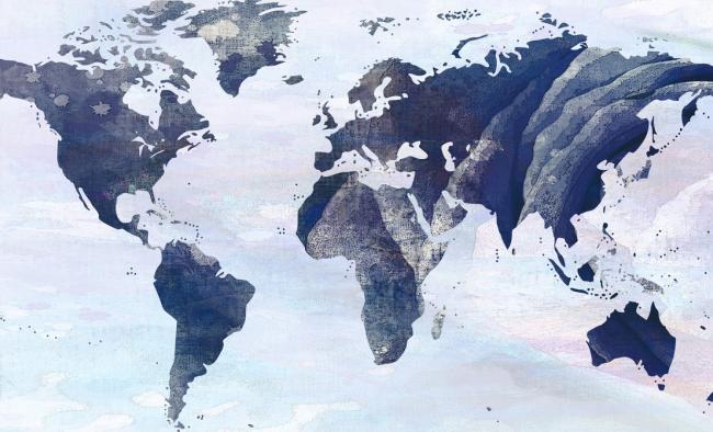 watercolor world map