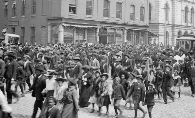 photo of an emancipation celebration from 1905