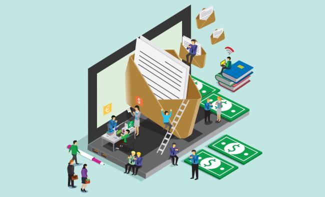 stylized illustration of fundraising or business