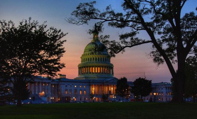 the white house at night
