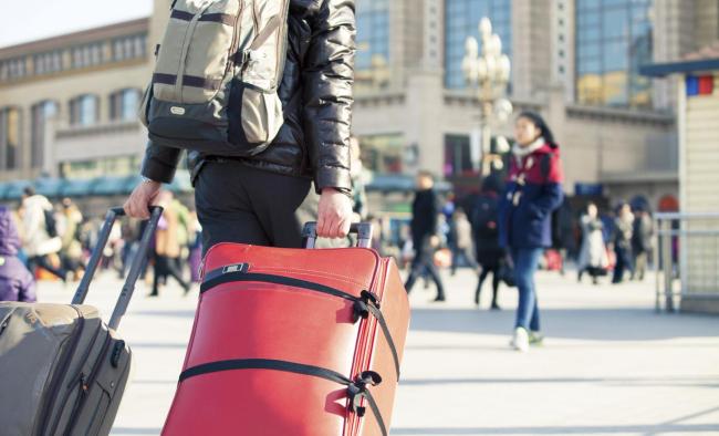 traveller with suitcase
