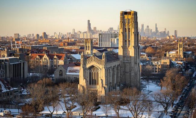 Rockefeller chapel in winter