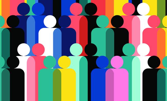 Graphic depicting people of multiple colors