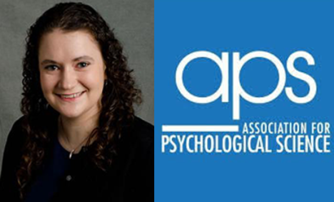 Lydia Emery and the APS logo