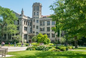 Campus quad in summer time