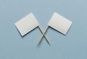 white flags crossed