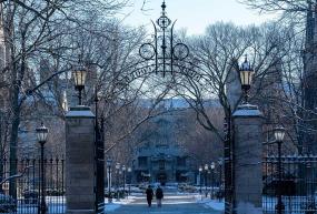 campus quad in winter