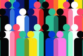 Graphic depicting people of multiple colors