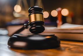 Gavel on desk